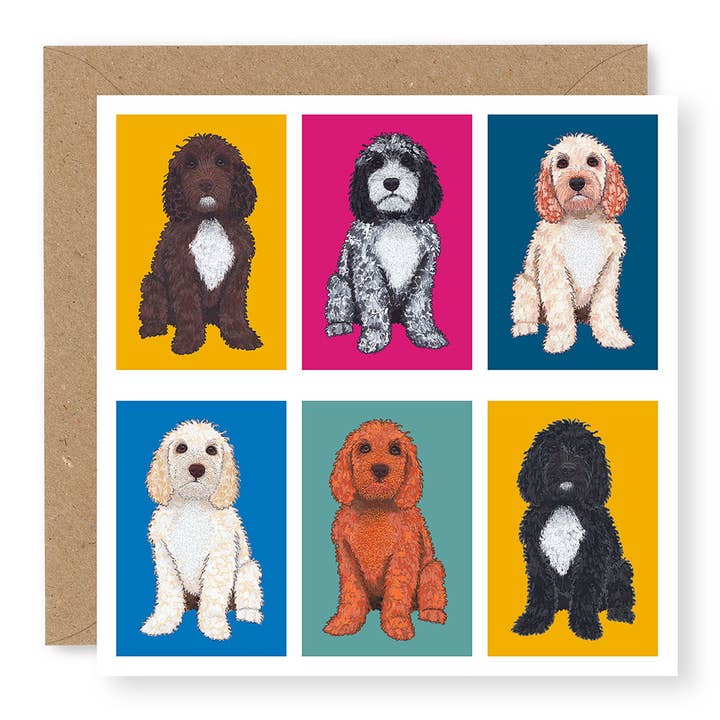 Whiskers Cockapoo / Labradoodle for wholesale by Jane Buurman Handmade (Greetings Cards)