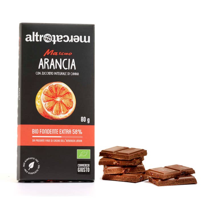 Mascao Extra Dark Chocolate With Orange - Organic - 80g for wholesale by Altromercato