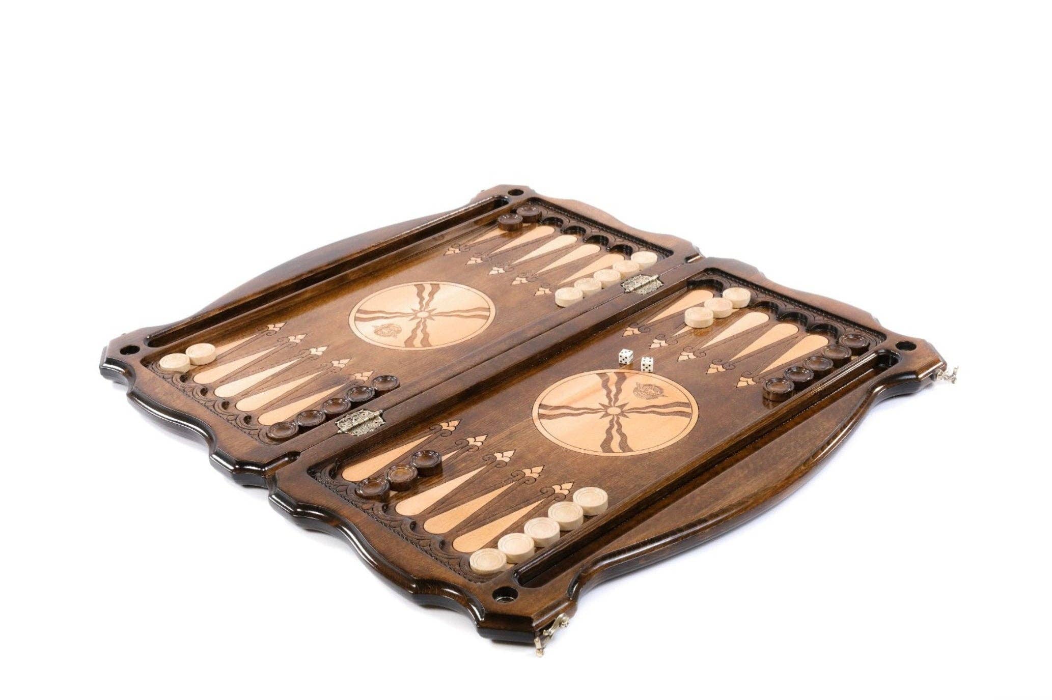 Hrachya Ohanyan - Wholesale Board Game - Assyrian coat of arms backgammon with copyrighted contour outline  24" x 24" x 2"0