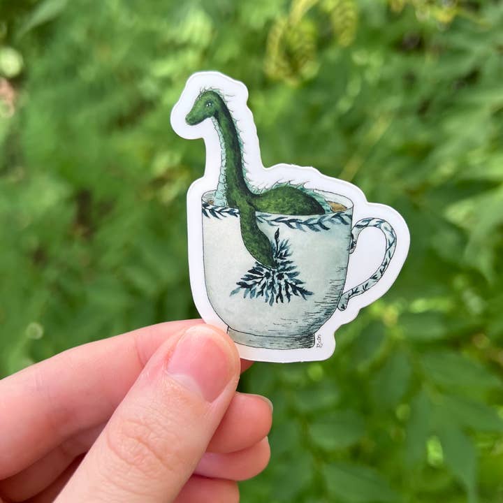 Lizzy Gass - Wholesale Sticker - Loch Ness Monster in a Teacup Sticker1