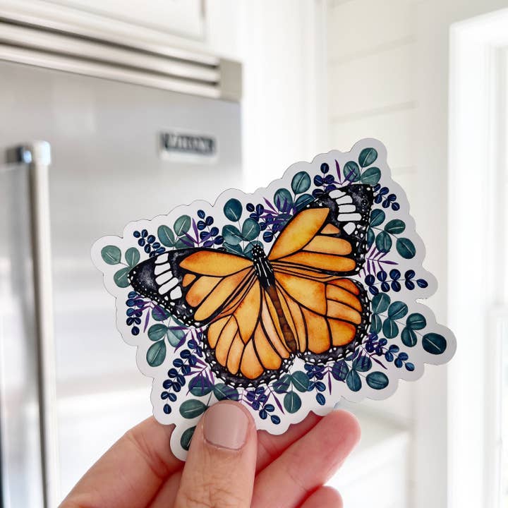 Monarch Butterfly Car Magnet, Flower Diswasher for wholesale by Candace Fincher