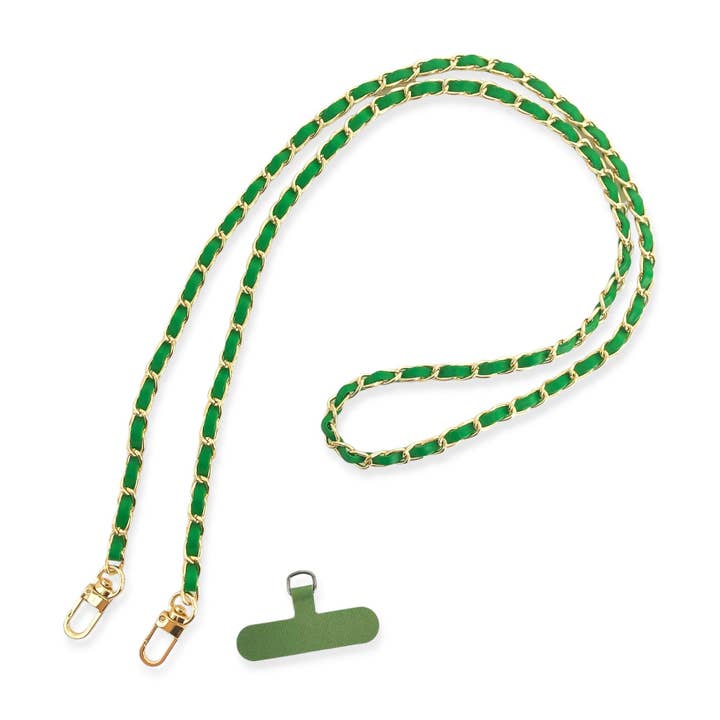 OMG Blings - Vente Sangle pour étui à téléphone - APC01 - Longue chaîne de téléphone en cuir végétalien*3