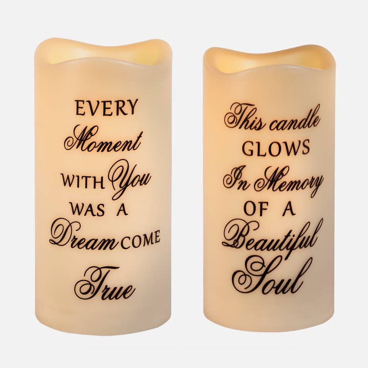 Gerson 3" x 6" Memorial LED Candle - 2 Asst. Outdoor use, 5 for wholesale by The Gerson Companies