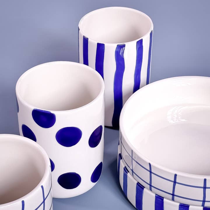 Magazin Minori - Wholesale Vase - Vase Grid - mare blue2