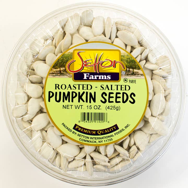 Setton Farms Pumpkin Seeds Salted 15 Oz. for wholesale by Setton Pistachio of Terra Bella