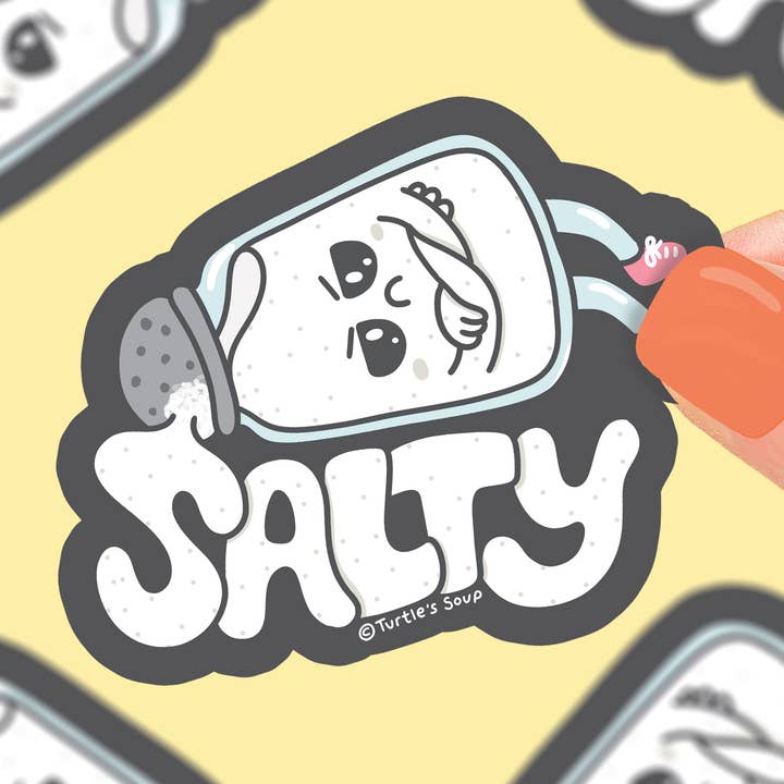 Turtle's Soup - Wholesale Sticker - Salty Salt Shaker Sarcasm Pun Holiday Gift Vinyl Sticker0