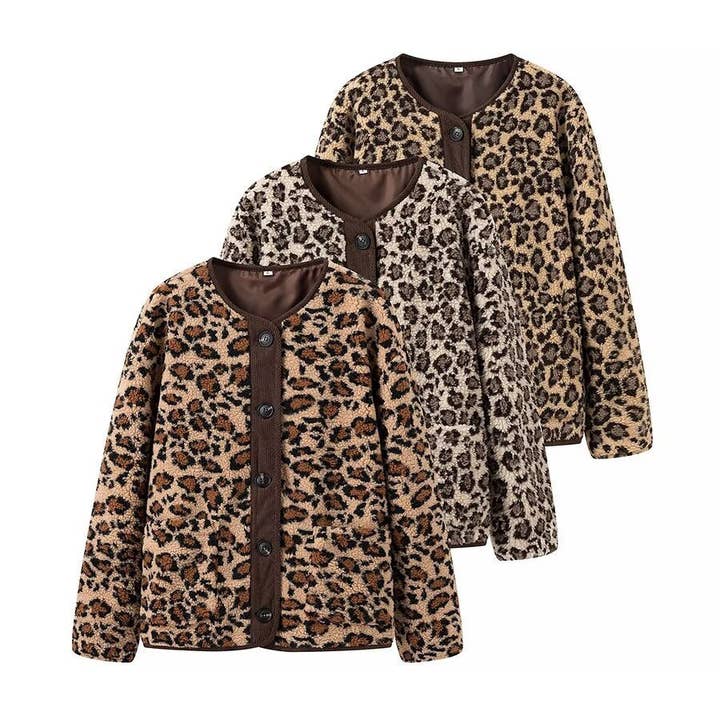 Marayn – wholesale Jacket – Women's – Leopard Print Casual Loose Long Sleeve Jacket Women8