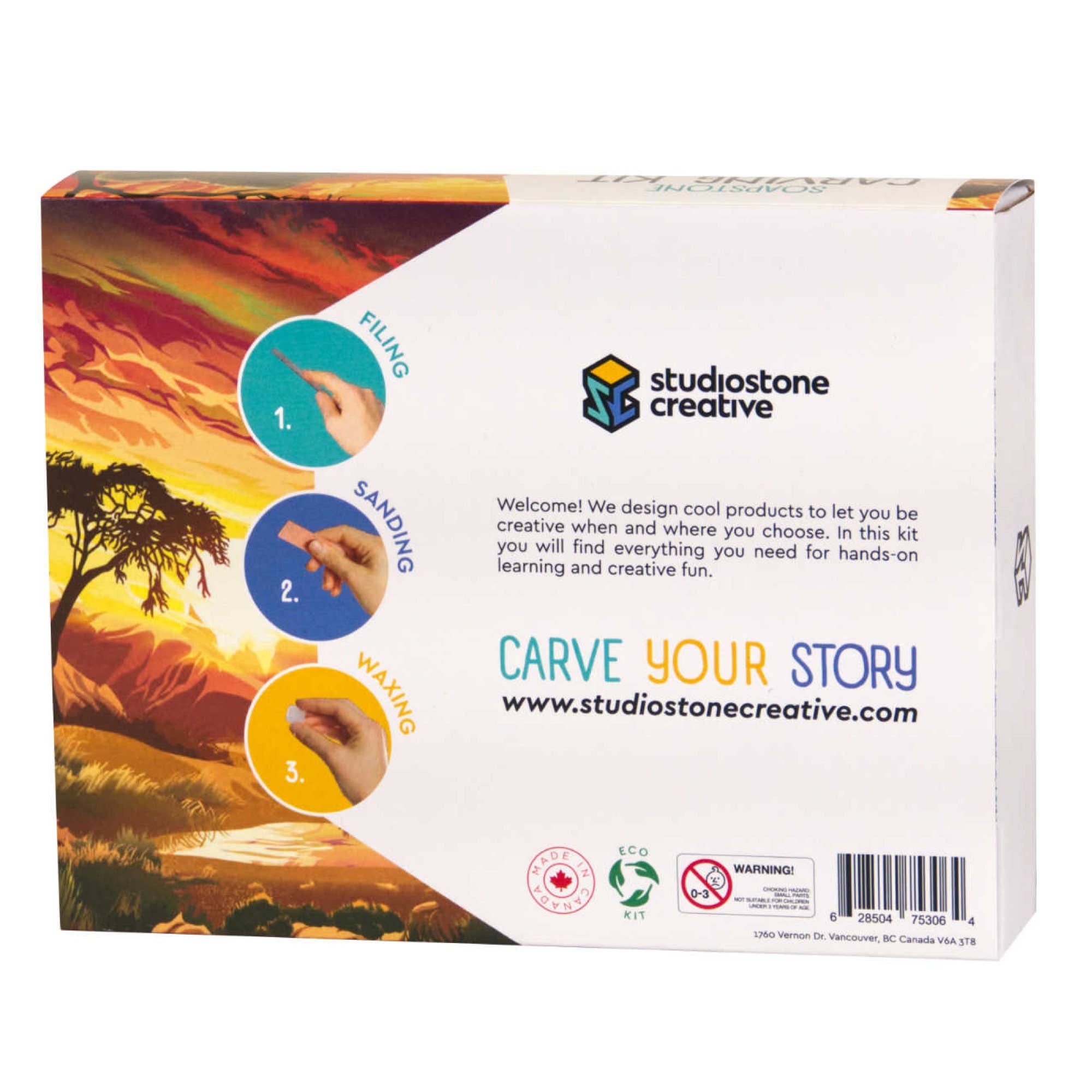Studiostone Creative - Wholesale DIY Craft Kit - Kids - Elephant Soapstone Carving Kit1