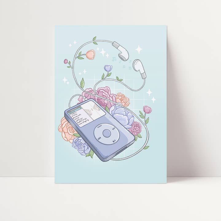 Sarah May Arts - Wholesale Art Print - iPod Classic Print | Retro Nostalgic Floral Art2