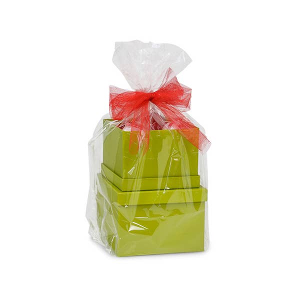 Clear Poly Basket Wrap Bags for wholesale on Faire