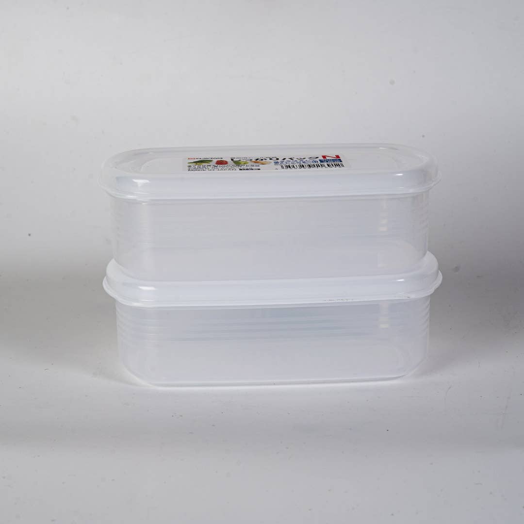 Urban Tokyo - Wholesale Food storage container - 300ml Rectangle Clear Plastic Food Container 2 Piece Pack JP (10/120)3