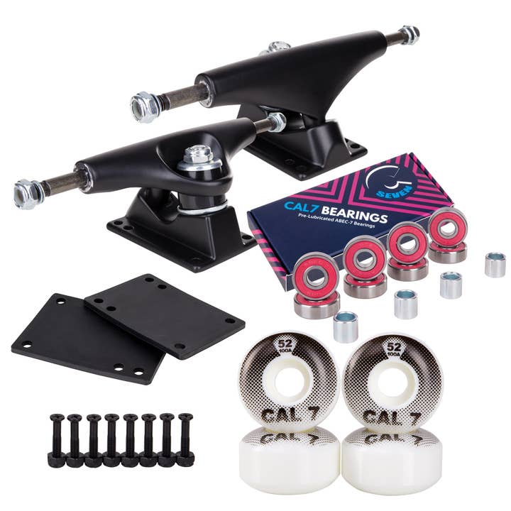 Cal 7 - Wholesale Sporting accessories - Skateboard Setup Combo | Matte Black Trucks & 100A Wheels1