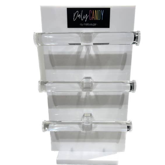 Malibu Sugar - Wholesale Jewelry Stand & Display - Bracelet Display Case White w/ Clear Barrels
