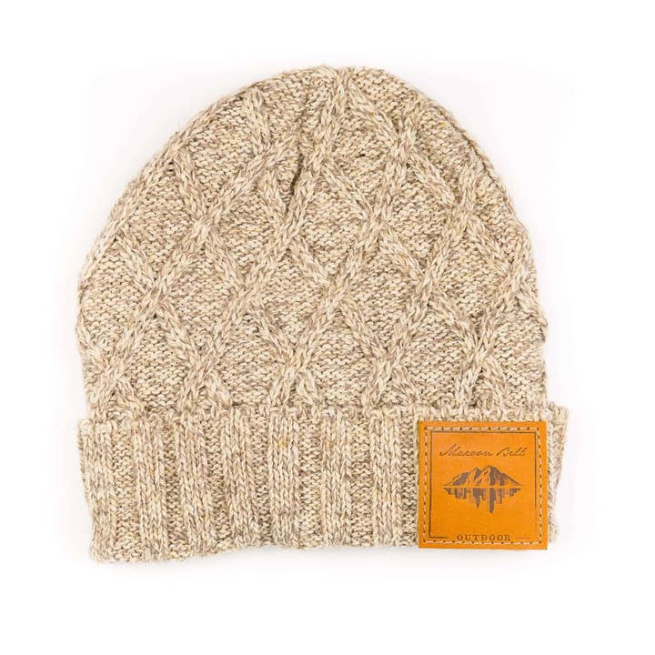 Campfire Beanie | Ribbed Knit Wool | Oatmeal for wholesale by Maroon Bell Outdoor