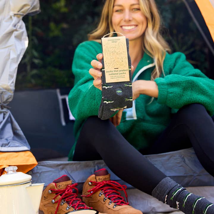 Conscious Step - Wholesale Socks - Unisex - Socks that Protect National Parks (Gray Fish)