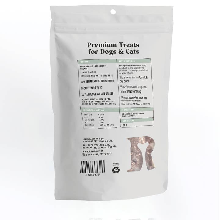 Rawbone - Wholesale Pet Treats - Dog - Rawbone Premium Rabbit Krisps – 75 g1