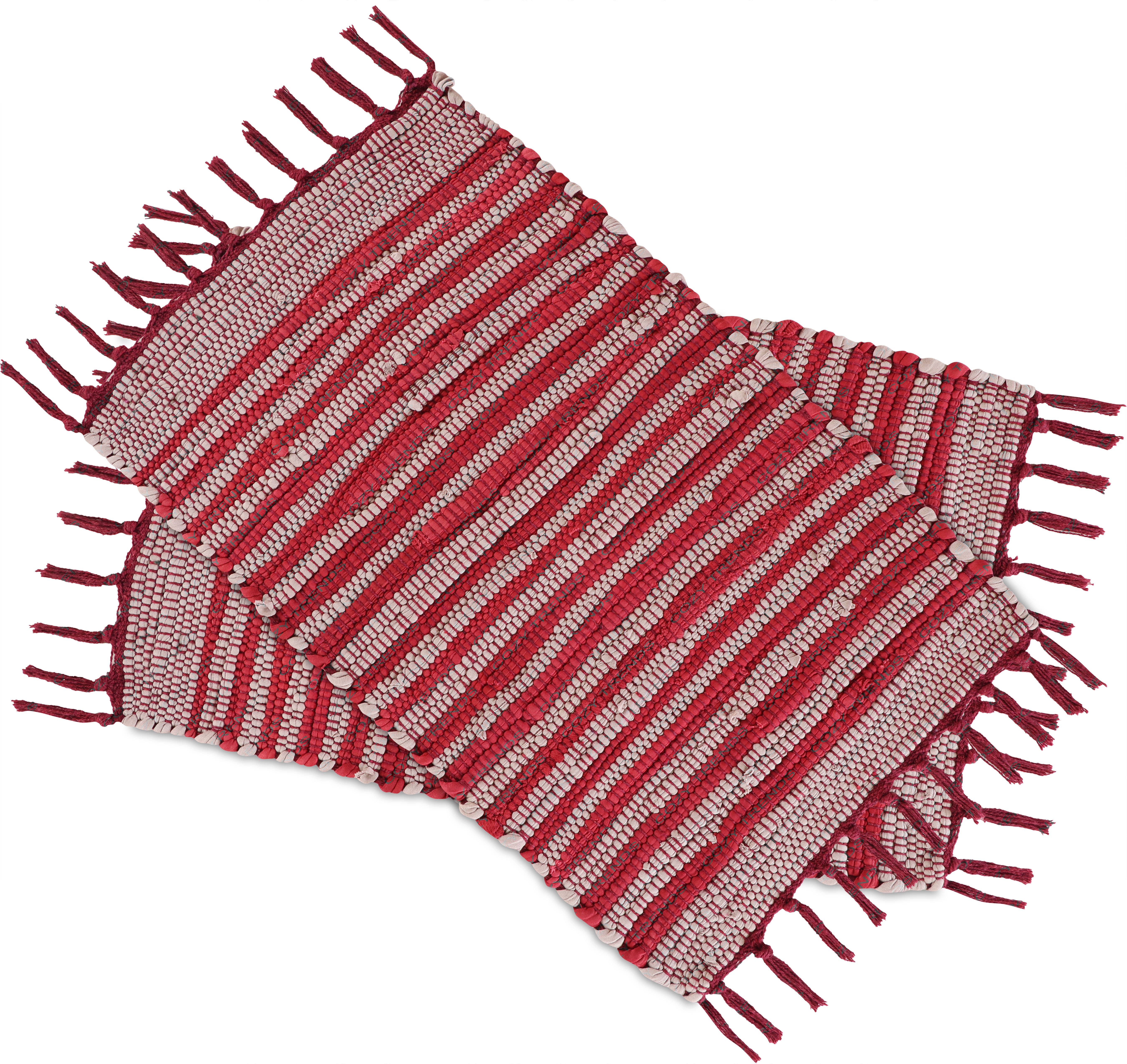 COZY HOMES COLLECTION - Vente Sets de table - Sets de table tissés 100 % coton 14 x 20 pouces avec franges (lot de 2)2