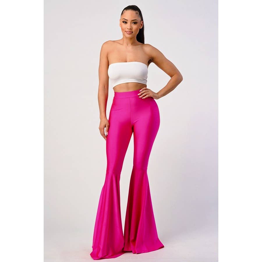 Lime All the Time – wholesale Byxor - Dam – Enfärgad Bell botten Flare Byxor5