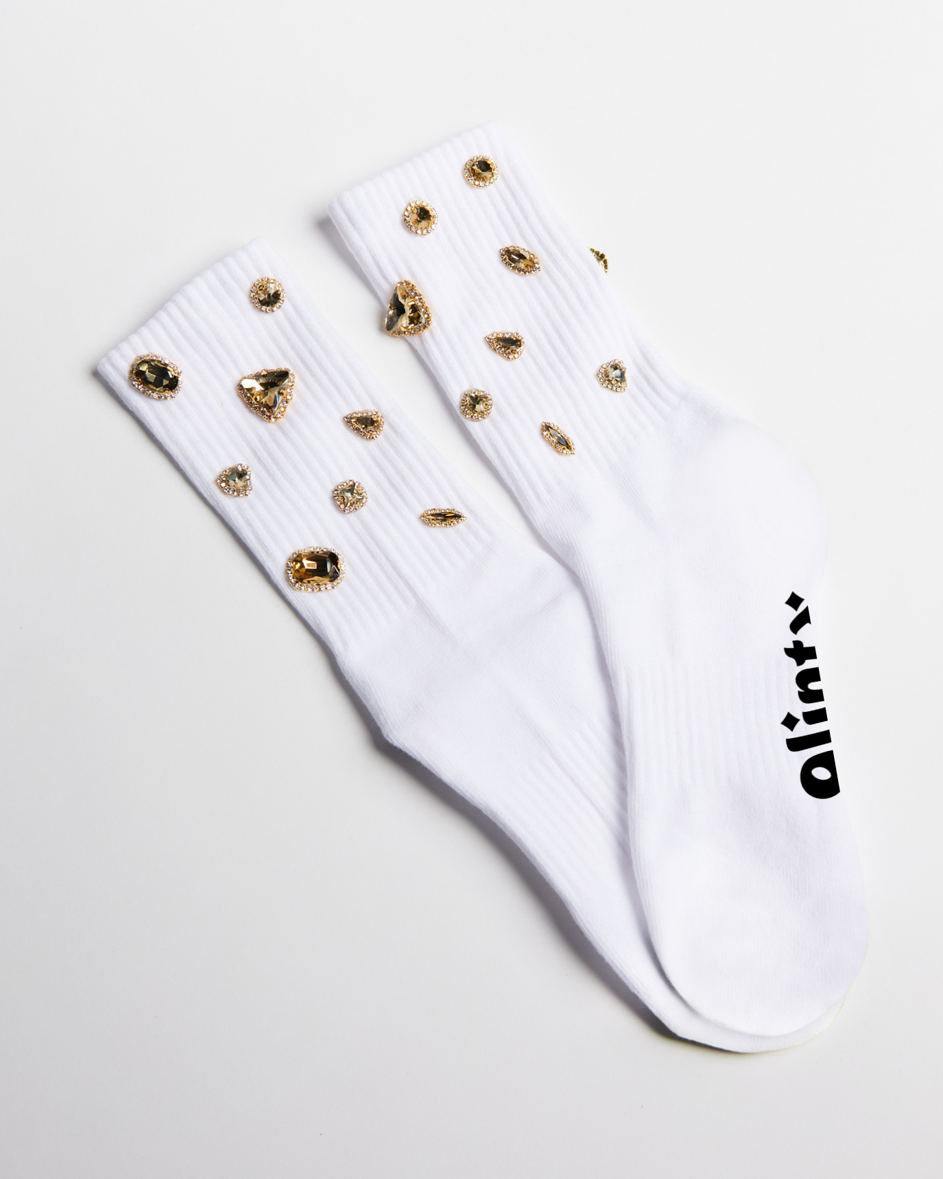 GLINTX BRAND - Wholesale Socks - Women's - Rebel Women's Socks with Champagne Crystal Rhinestones5