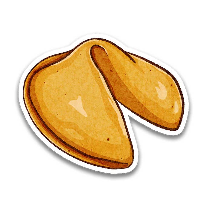 Fortune Cookie Sticker for wholesale by Stick With Finn