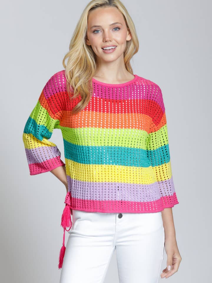 Lattice Stripe Crew-Orange Multi
for wholesale by APNY