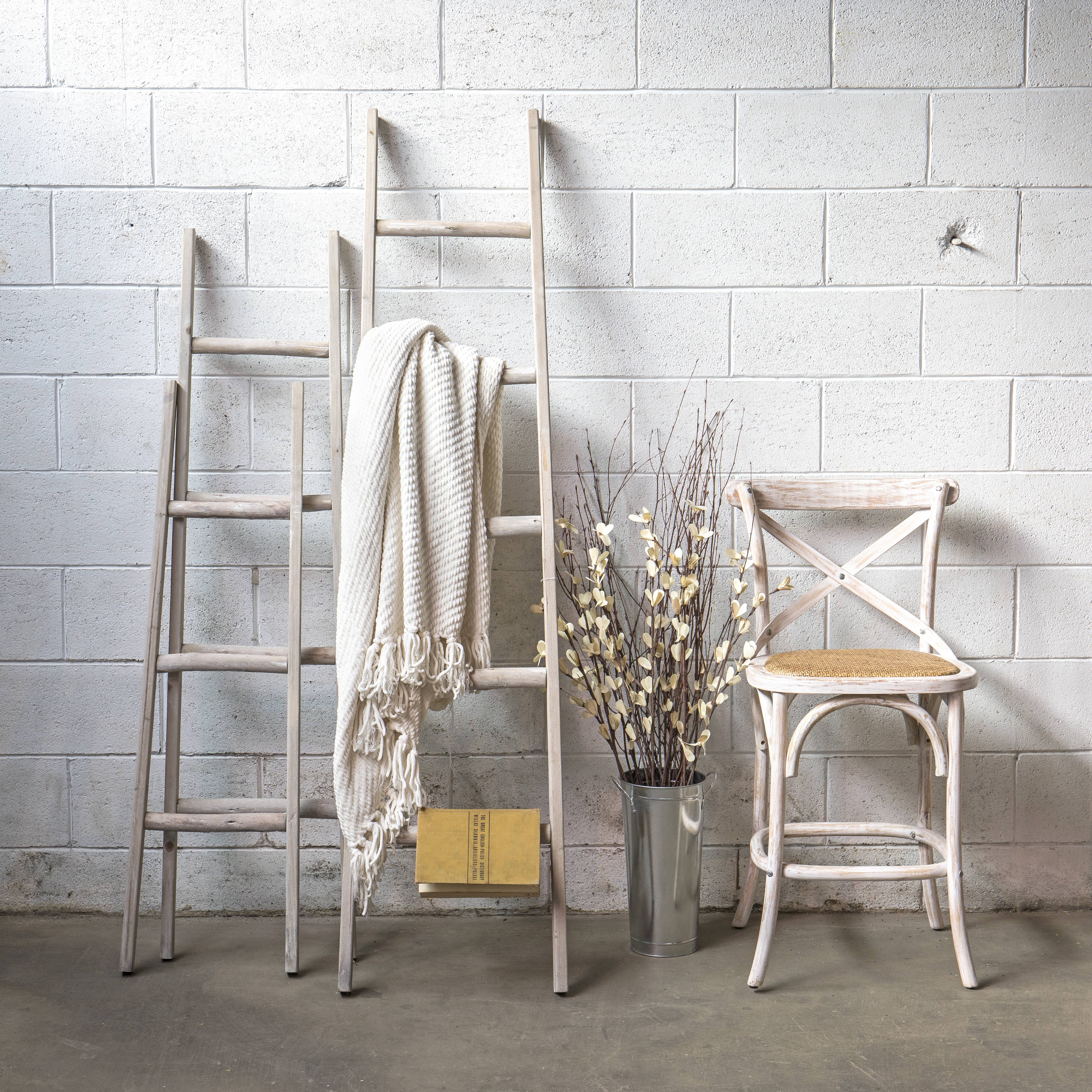 Willow Group - Wholesale Stool - White Wash Cross Back Birch Stool Outdoor Chair1