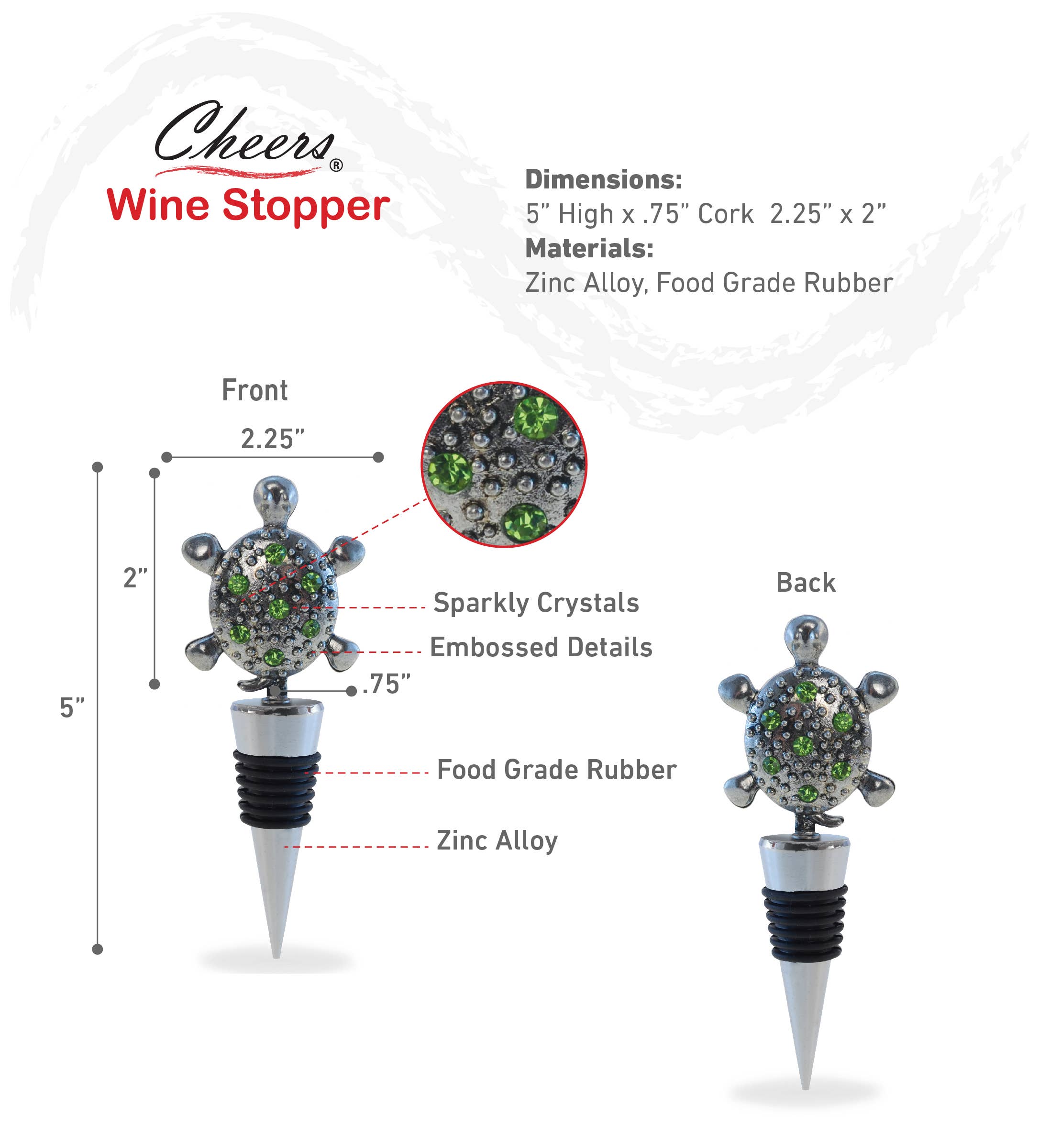 Cota Global - Wholesale Wine Stopper - Wine Stopper - Metal Sea Turtle1