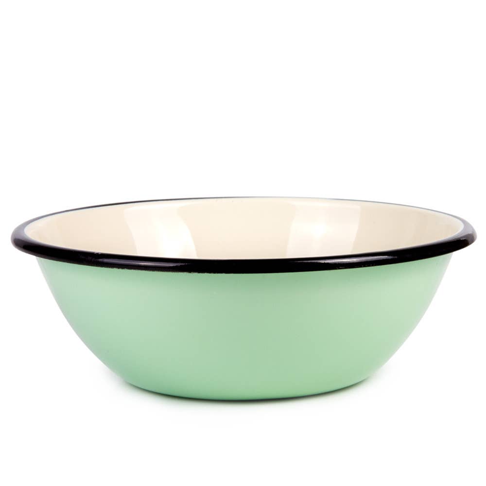 STP - Wholesale Bowl - Vintage Style Mint Enamelware Serving Bowl6