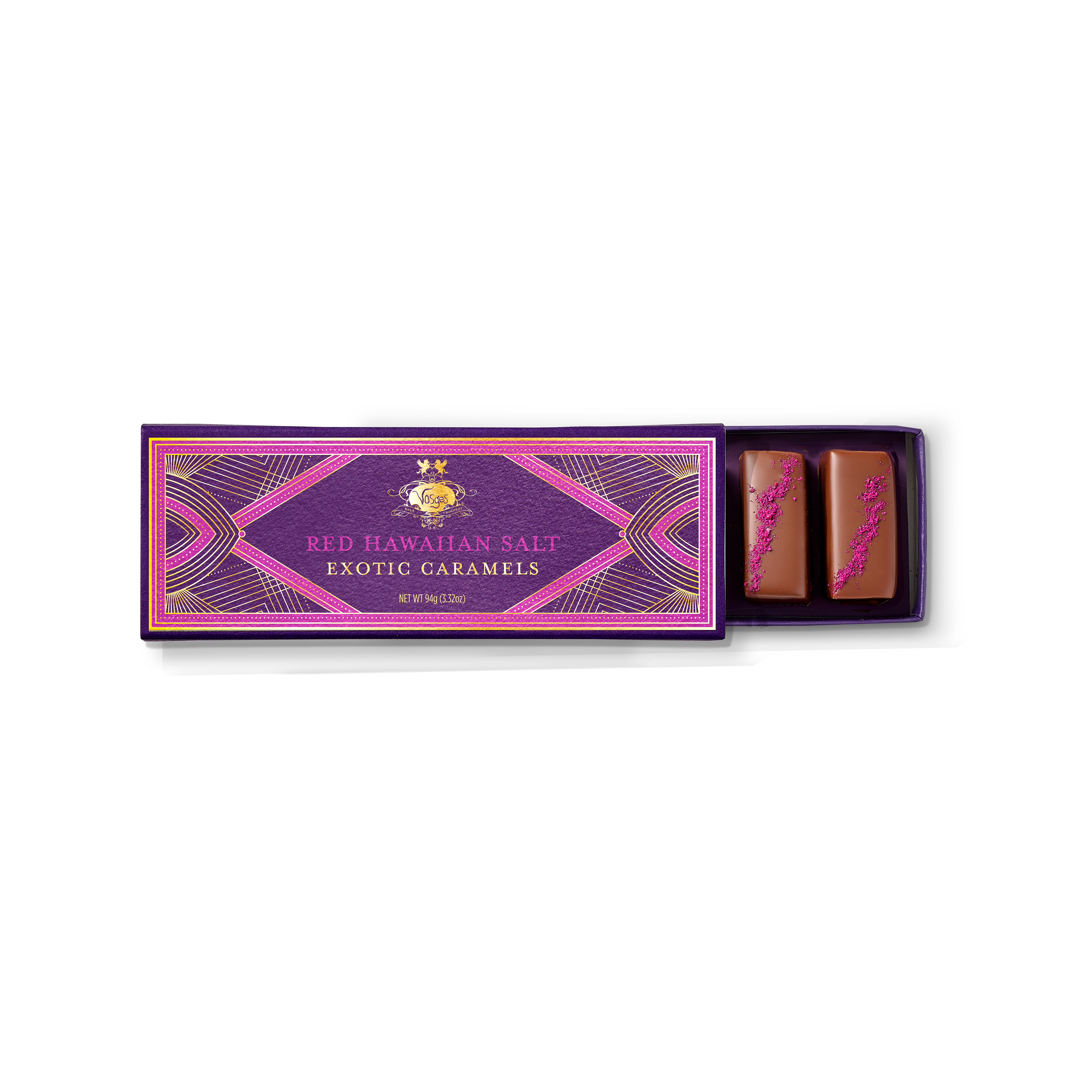 Vosges Haut-Chocolat - Wholesale Chocolate Covered Sweets - Milk Chocolate Covered Caramel w/ Red Hawaiian Salt -Gourmet1
