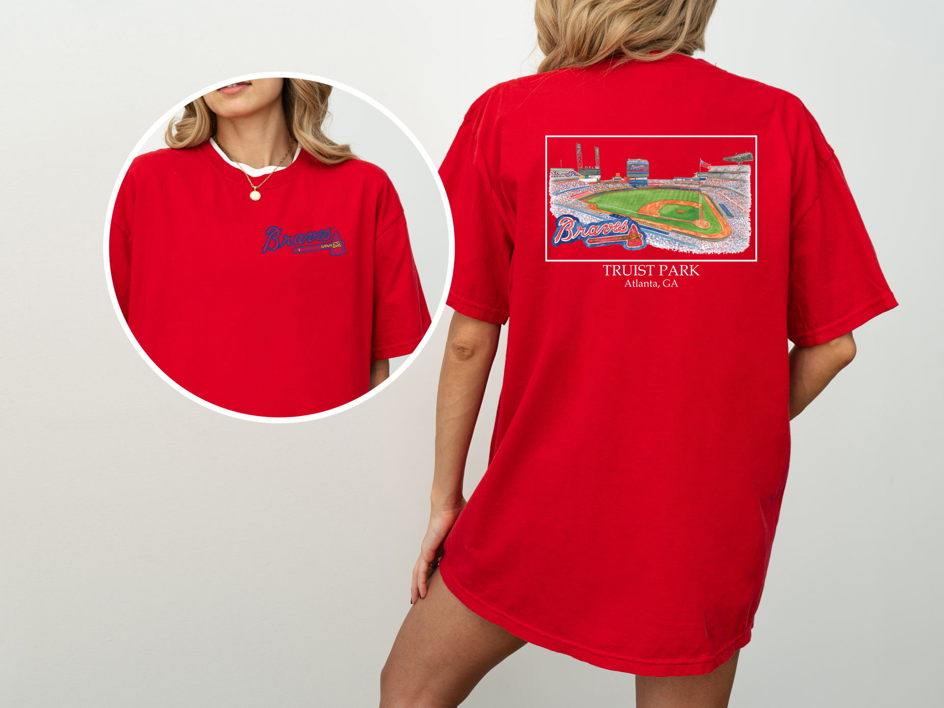 Simply You Customs - Vente T-shirt à imprimés – femme - Atlanta Braves Stadium - T-shirt SY1