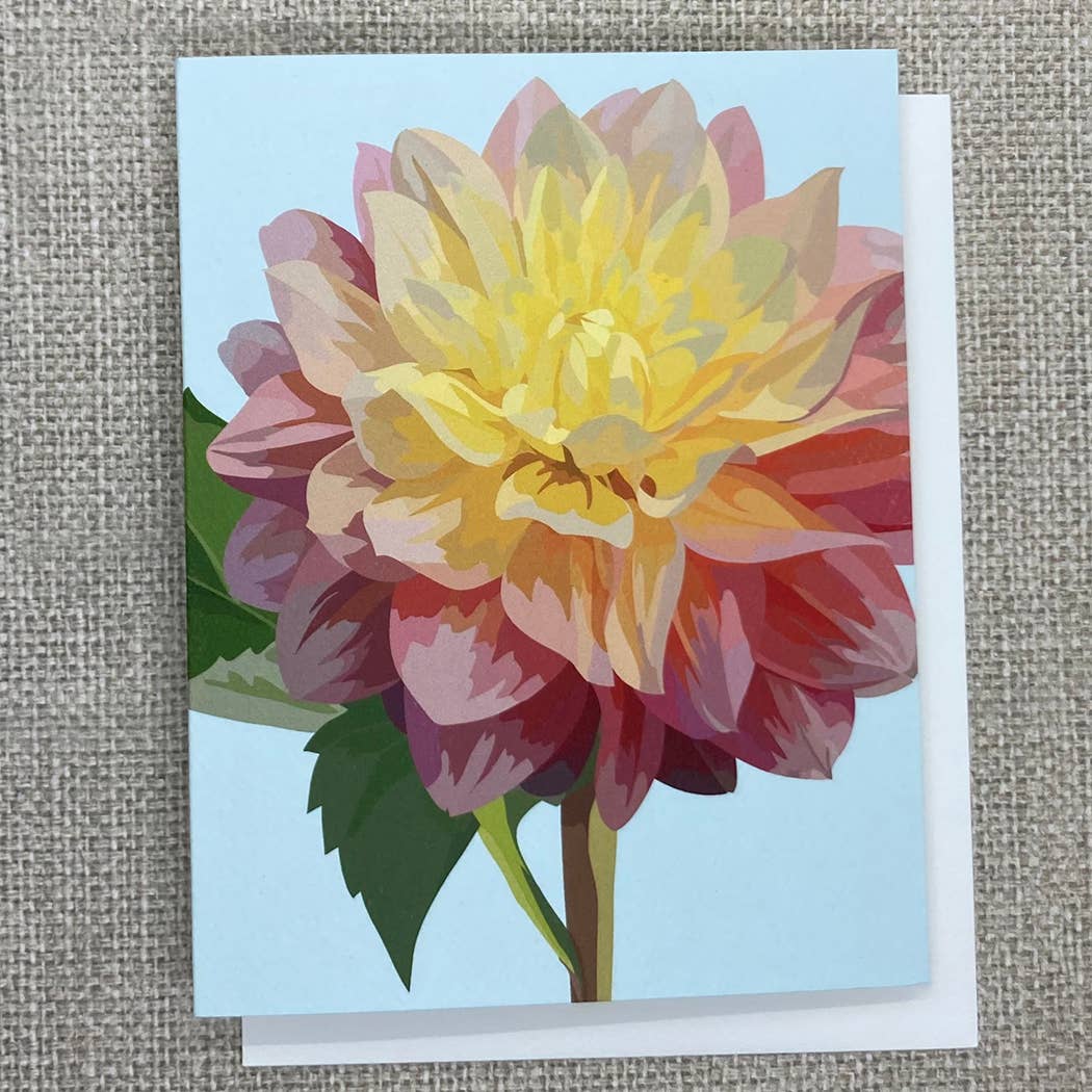 The Red Barn Press - Vente Carte de vœux classique - Carnet floral | Illustration botanique moderne de dahlia2