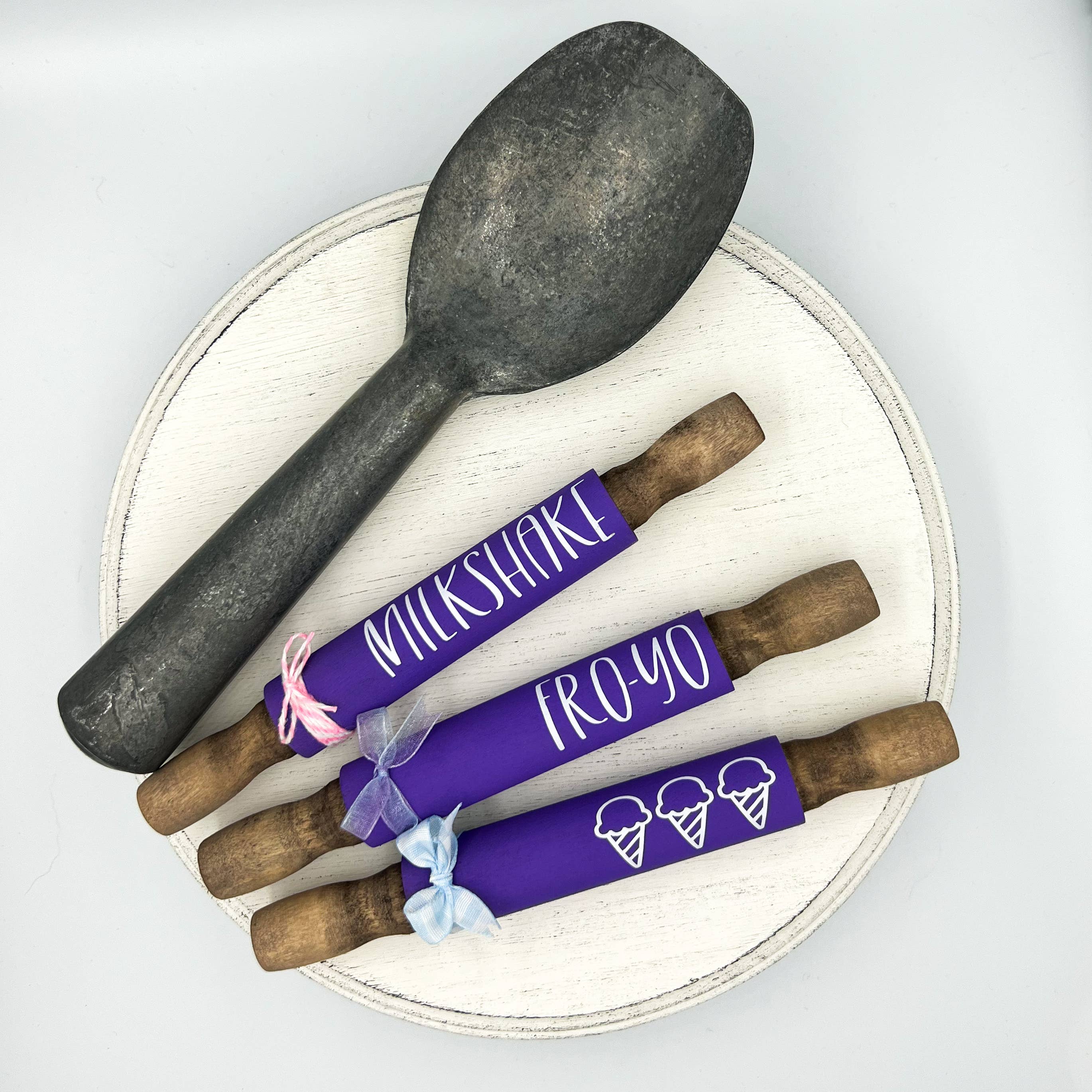 Ruaille Buaille Co - Wholesale Decorative Tabletop Object - Ice Cream bar decor | Summer tiered tray | Mini rolling pins1