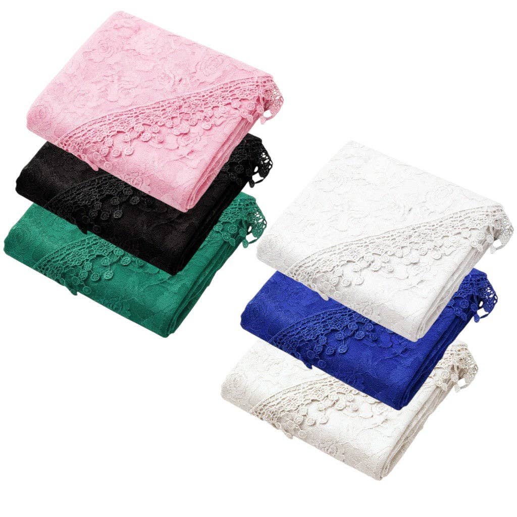 TAPA fashion – Engroshandel Tørklæde - Dame – Rosemønster Blonde Tørklæder Kirkeslør SS629 (12 stk.)17