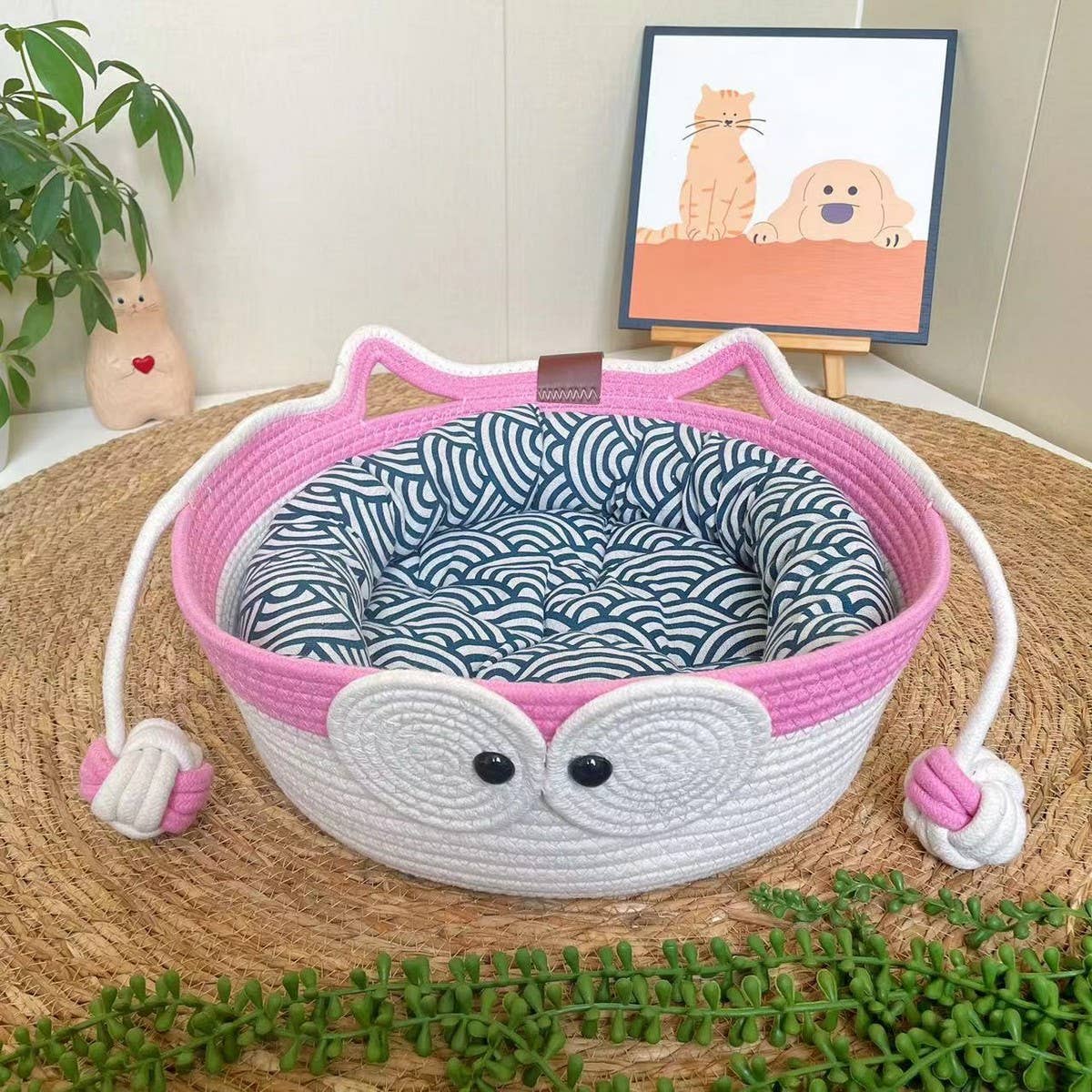 PAWPAWwholesale - Wholesale Pet Bed - Cat - Woven Cat House with Toy Ball for All Seasons_CWMM656111