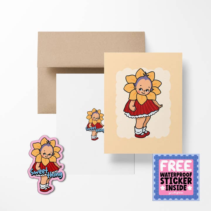 Choses Douces Cartes de Vœux Rétro Bébés Saint-Valentin pour la vente par the stkr store