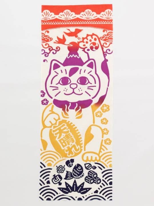 TENUGUI Handdoek - MANEKINEKO MATSURI voor wholesale door Ametsuchi by Amina Collection