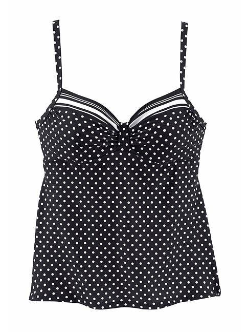 Black Dotted LASCANA Women's Polka Dot Tankini Swimsuit Top##129 for wholesale on Faire2
