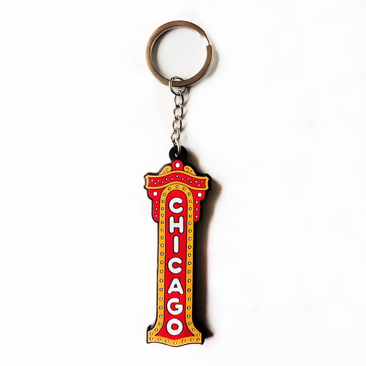 Chicago Theater Sign PVC Keychain for wholesale by Transit Tees