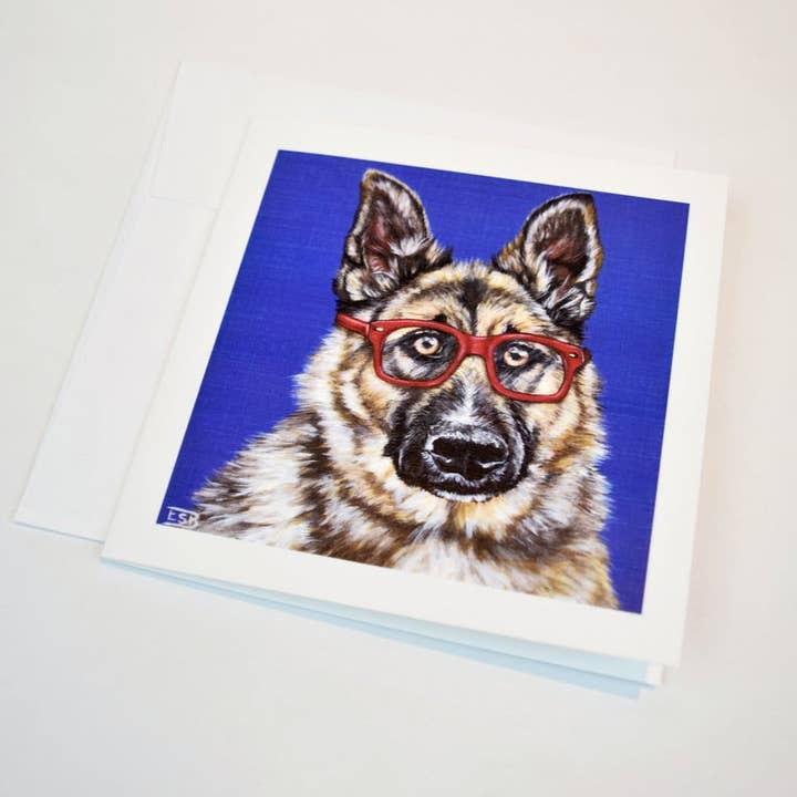 German Shepherd Dog Greeting Card for wholesale by Emma Sage Fine Art