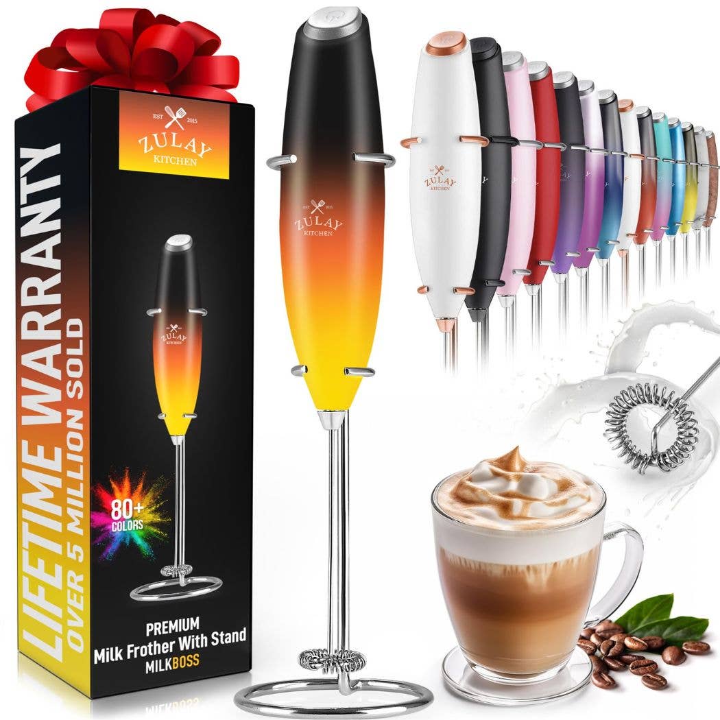 Zulay Kitchen - Wholesale Kitchen Tool/Gadget - Powerful Handheld Milk Frother with Stand15