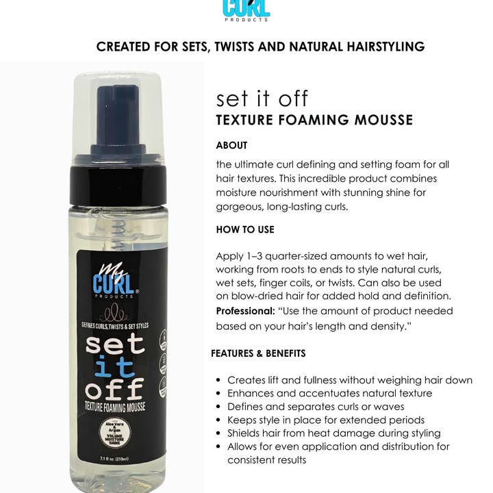 My Curl products - Wholesale Hair Styling Gel/Mousse - SET IT OFF TEXTURE FOAMING MOUSSE1