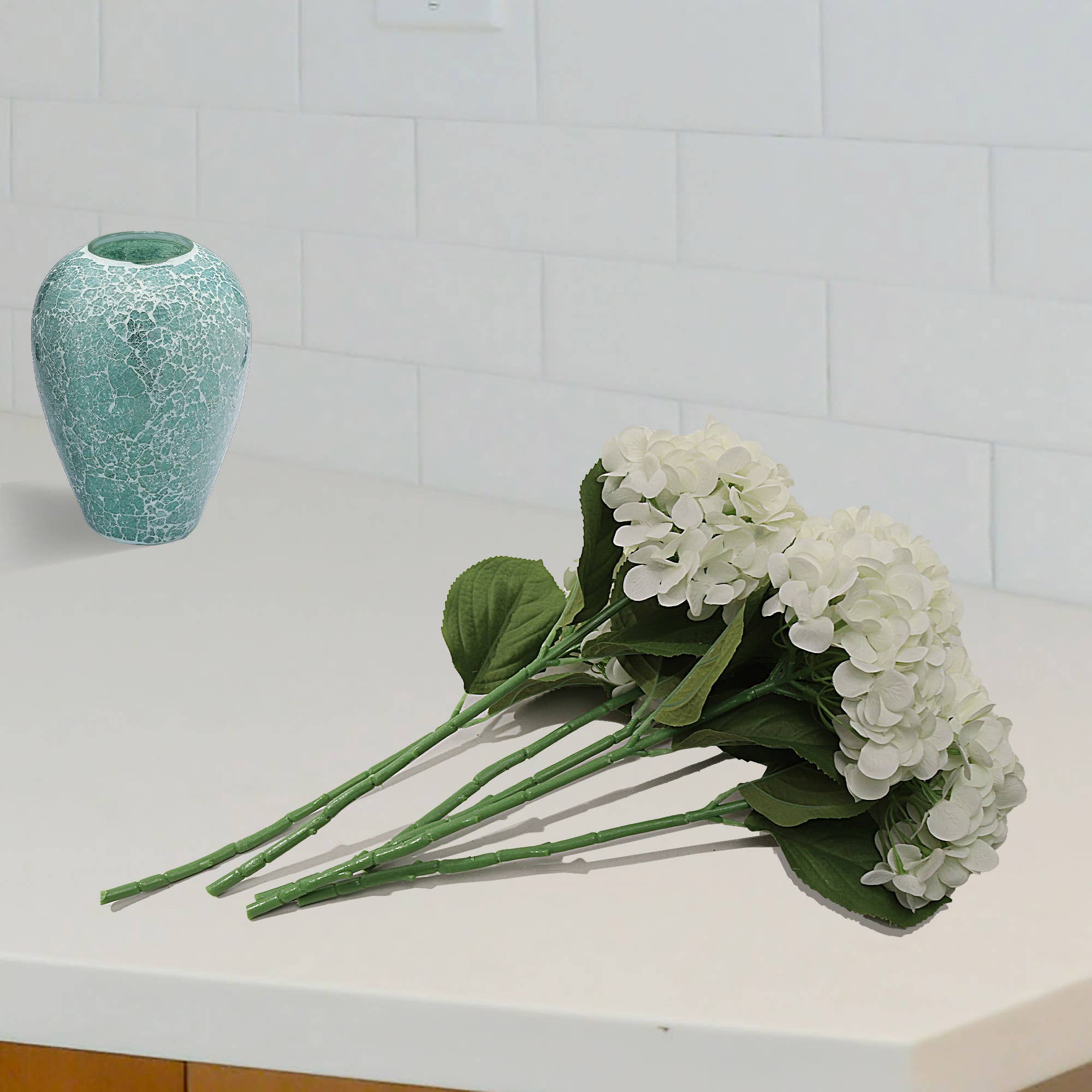 Larksilk - Wholesale Artificial Flowers - 18" Cream Hydrangea -Realistic Faux Flower For Elegant Decor3