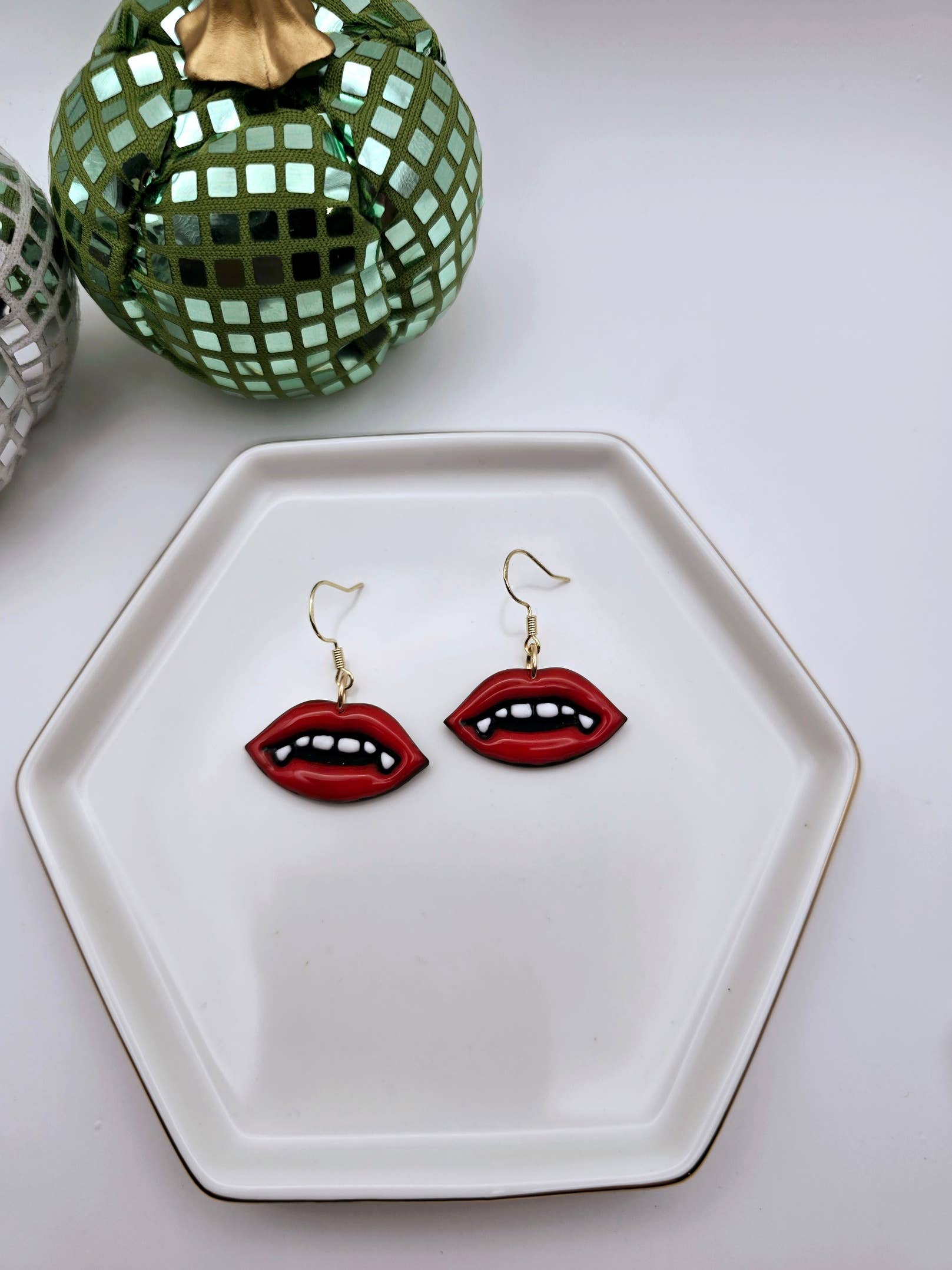 Beckys Creations - Wholesale Dangle Earrings - Vampire Lips Earrings, Halloween, Fall Jewelry1