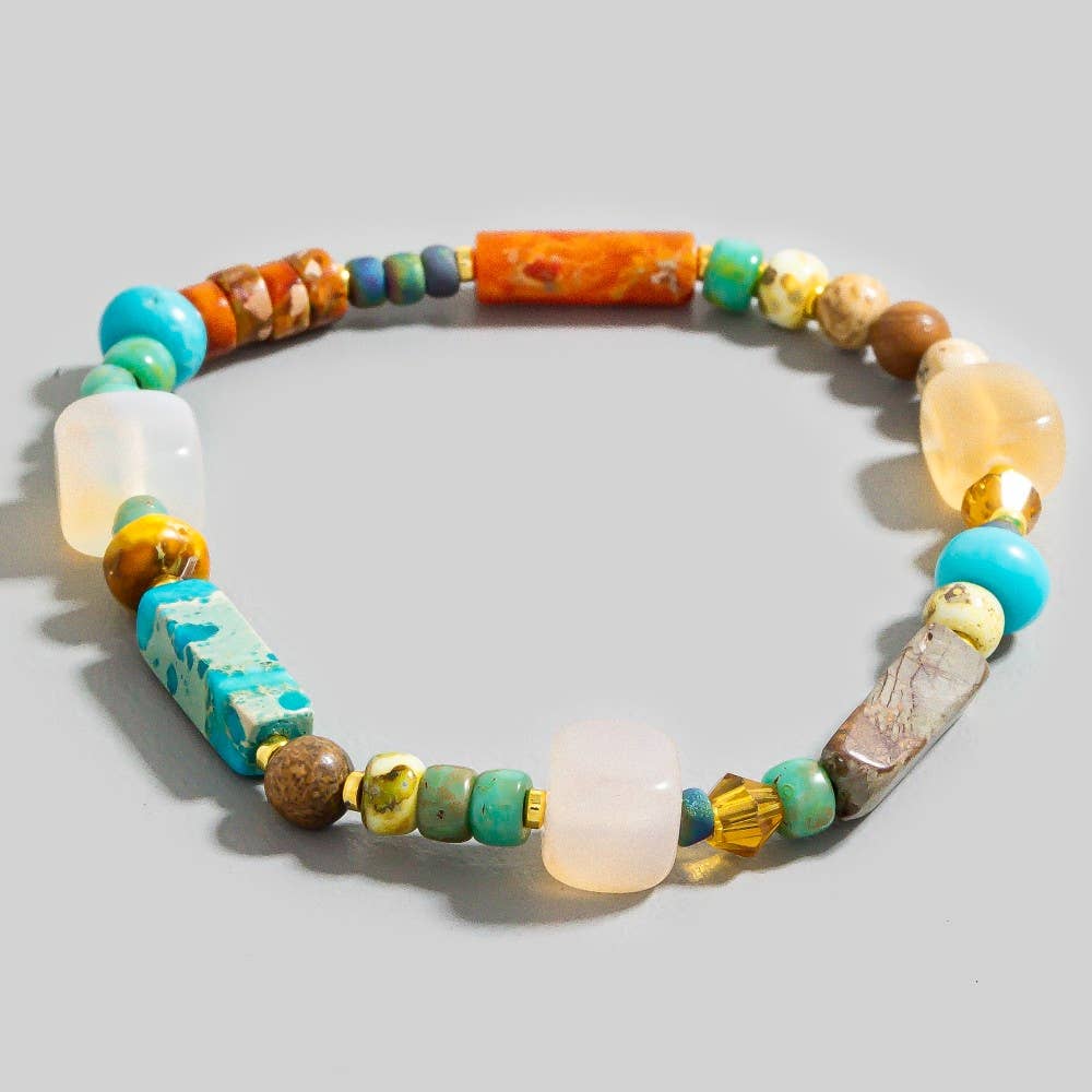 MU Multi Color Mixed Beads Stretch Bracelet for wholesale on Faire1