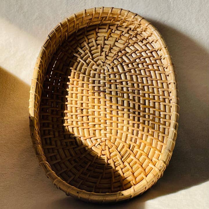 Saanjh - Wholesale Decorative Tray - Saanjh Rattan Oval Natural Weave Kosh Tray
