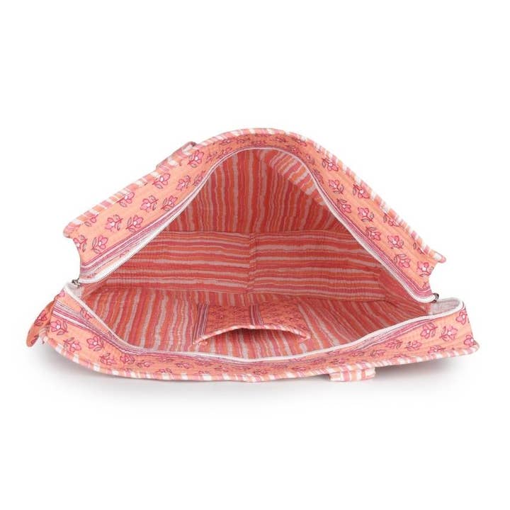 Hi Handmade - Wholesale Tote bag – Women's - Cotton Tote Bag With Zip - Petal Peach3