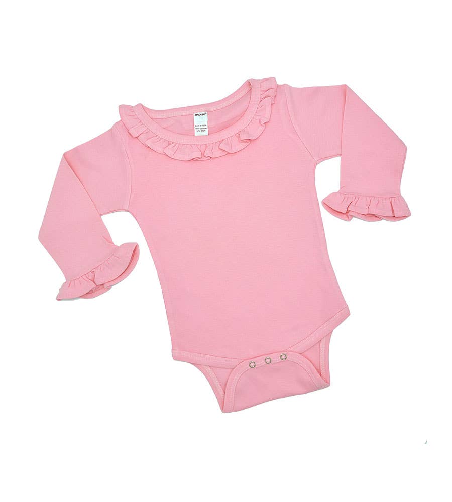 MONAG - Wholesale Bodysuit (Non-Footed) - Baby - Long Sleeve Ruffle Baby Onesie, Frill Baby Bodysuit2