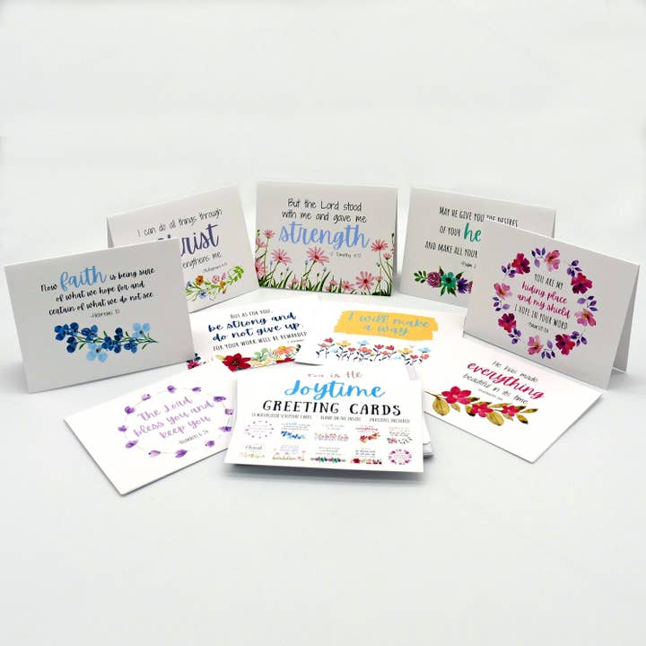 Joytime Ministries - Wholesale Stationery/Notecard Set - Joytime Watercolor Scripture Greeting Cards – Set of 102