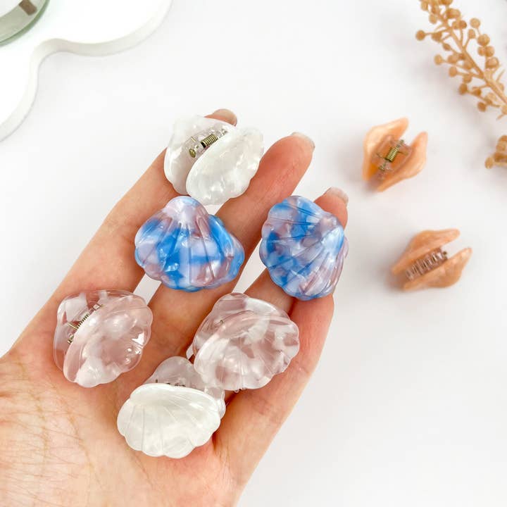 Fantasy Ocean Shell Shape Mini Acetate Hair Claw Clip for wholesale by mildstyles