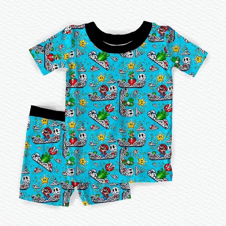 It's-A-Me! Bamboo Short Sleeve & Shorts Two Piece Pajama Set for wholesale by Secret Stock Reserve